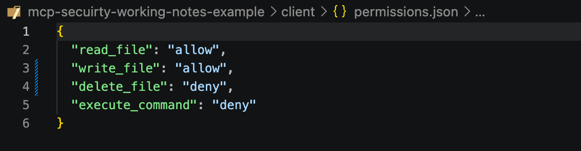client/permissions.json with write_file: allow